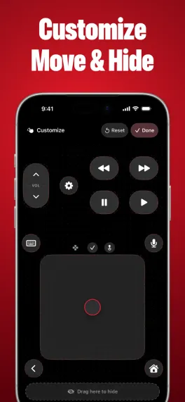 TV Remote+ layout editor to move and hide buttons